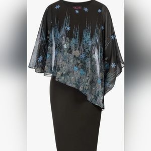 Hana Nikole Sleeveless Cape Dress